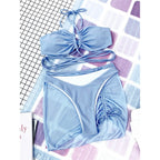 3-Pack: Criss Cross Halter Bikini Swimsuit & Beach Skirt