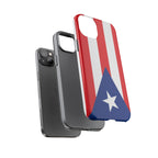 Puerto Rico Flag Tough Phone Case Patriotic Red & White Stripe Design