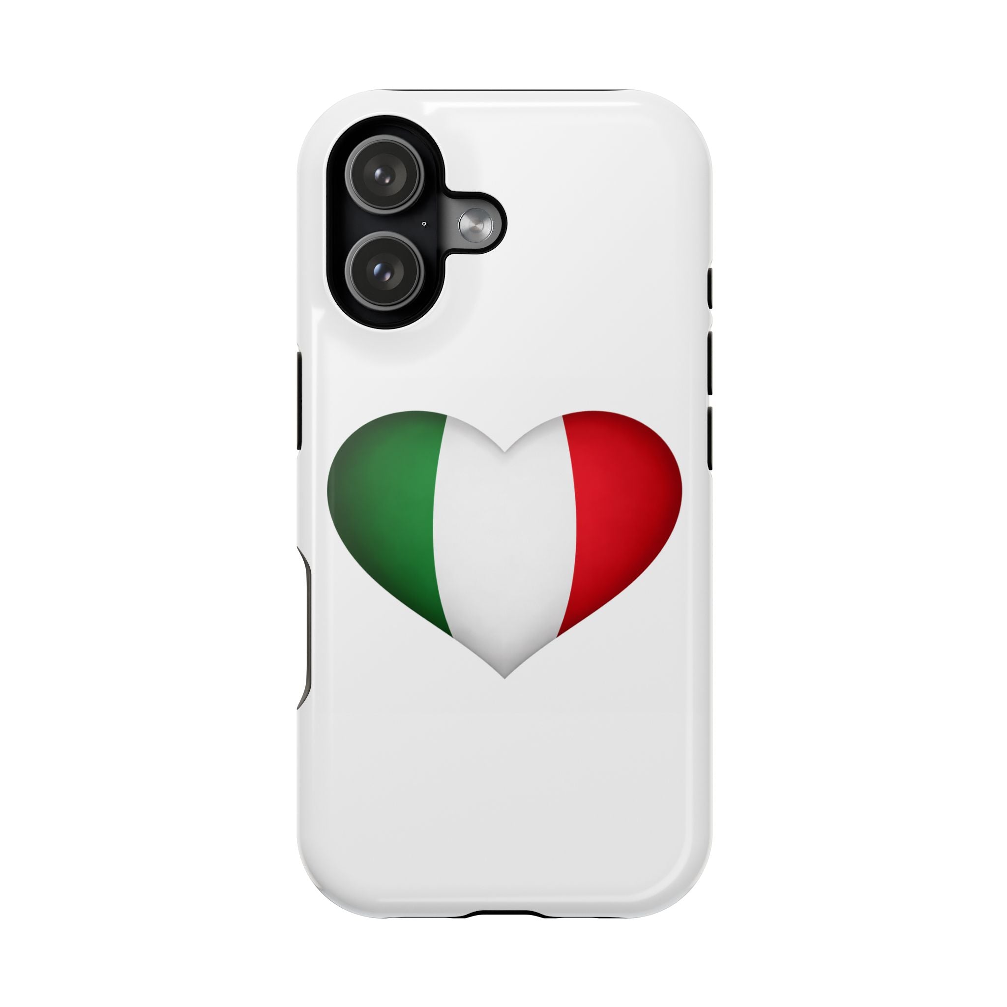 Italy Flag Heart Phone Case — Magnetic Impact‑Resistant Protective Cover