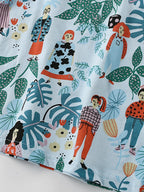Children's Botanical Print Crew Neck Short Sleeve T-Shirt