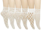 Jacquard Black Sheer Stockings Short Women Thin Sweat-absorbent