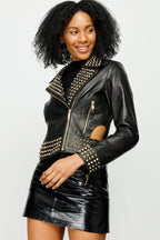 The Infanta Black Leather Women Jacket
