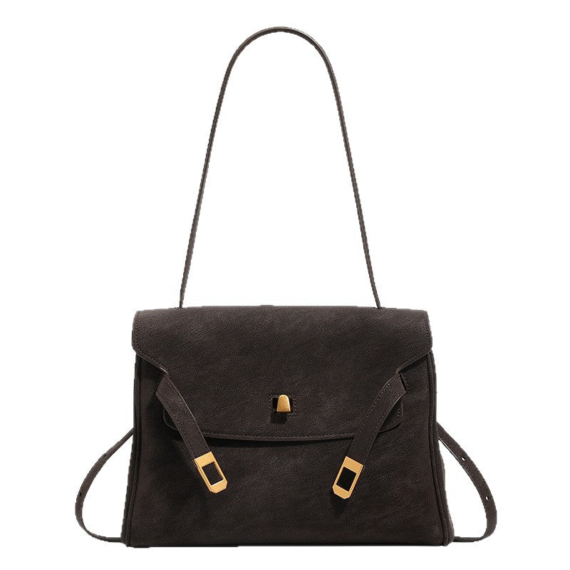 Retro Minimalist Genuine Leather Shoulder Bag