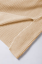 Apricot Side Slit Short Sleeve Oversized Sweater