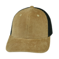 Blank - 6 Panel - Corduroy - Tan / Black (Unisex) - Laser Mesh