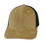 Blank - 6 Panel - Corduroy - Tan / Black (Unisex) - Laser Mesh