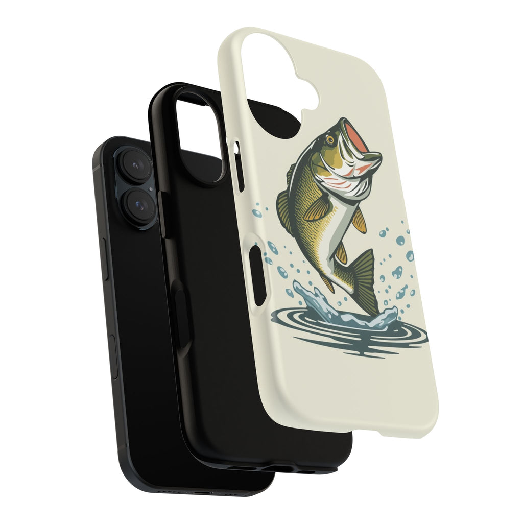 Fishing Bass Phone Case Jumping Largemouth Design, Protective Tough Case