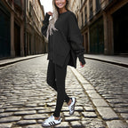 Women’s Solid Color 2-Piece Tracksuit — Crewneck Sweatshirt