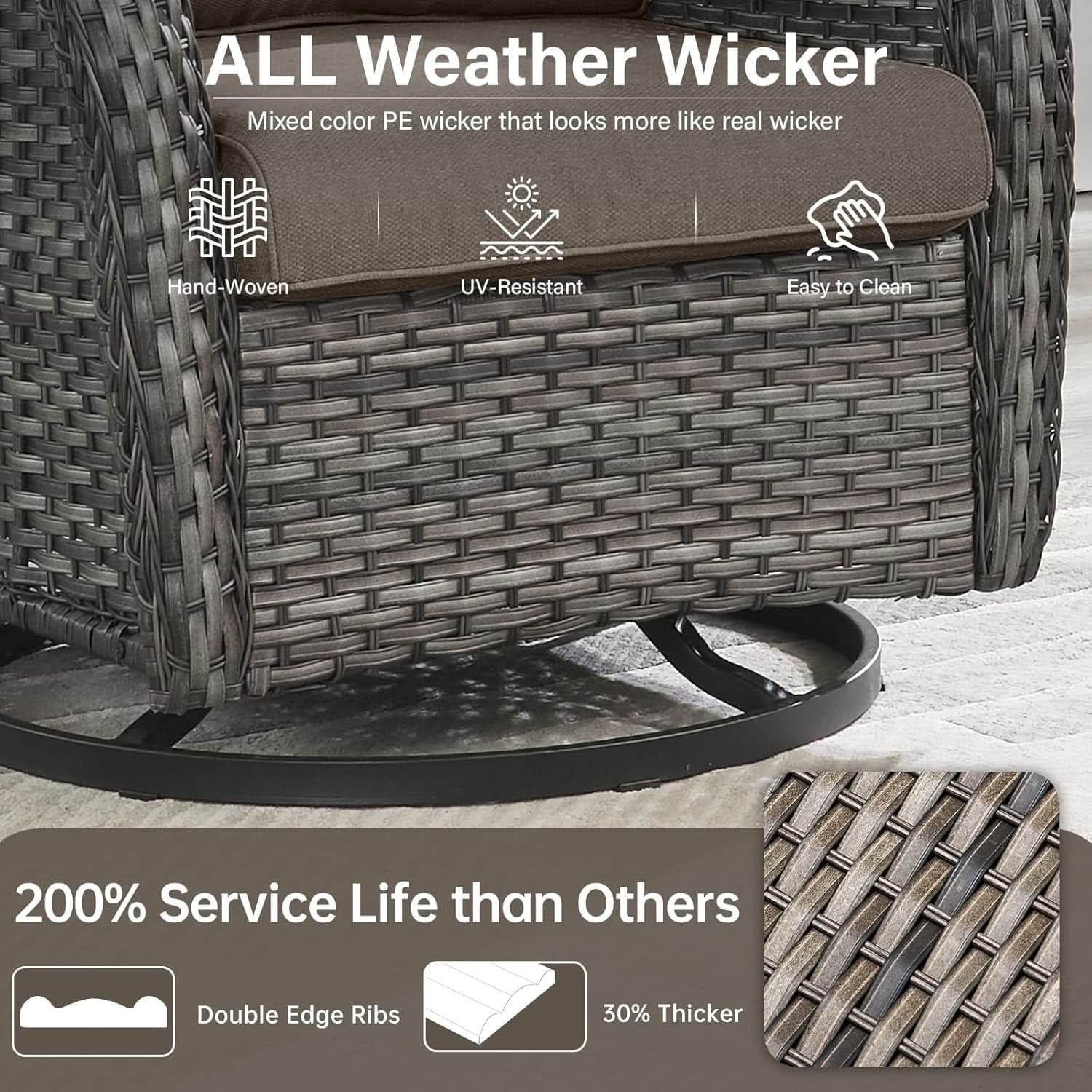 Comfortable Outdoor Swivel Rocker Patio Chairs Set