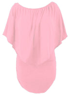 Plus size  Dressing Layered Fiery Red Mini Poncho Dress