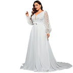 Elegant Banquet Wedding Party Waist Trimming Loose V-neck Dress