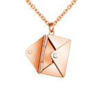 Envelope Locket Necklace - Personalized Love Letter Jewelry