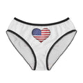 Patriotic American Flag Women's Briefs — USA Heart & Flag Design