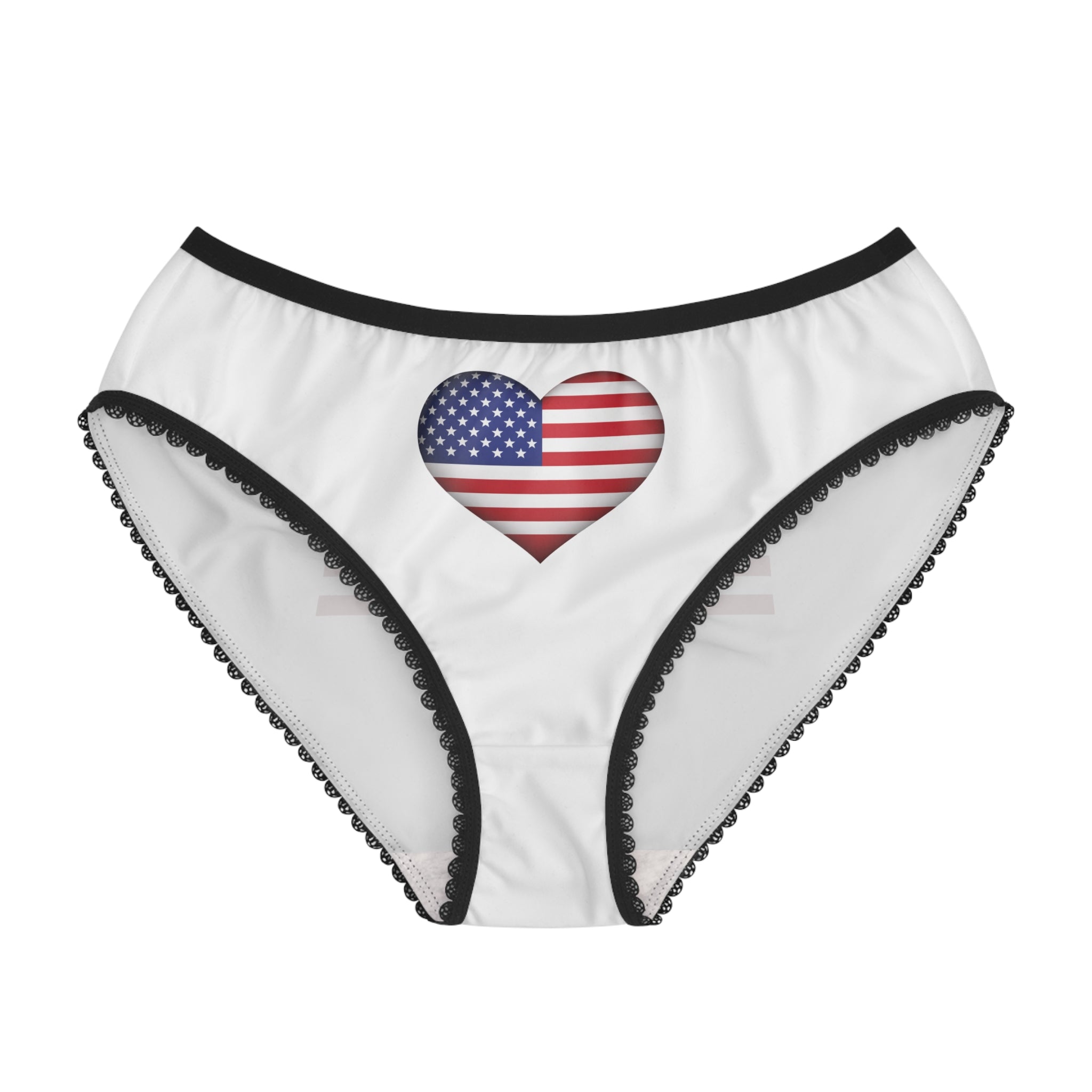 Patriotic American Flag Women's Briefs — USA Heart & Flag Design