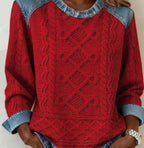 Womens Loose-fitting Round-neck Top With A Printed Design
