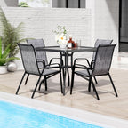 Outdoor Patio Dining Set with Metal Table and Chairs