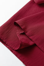 Fiery Red Black Frill Tiered Drawstring Waist Maxi Skirt