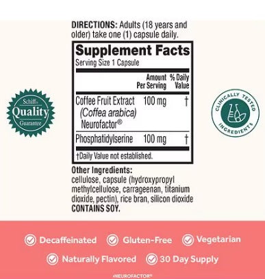 Schiff Neuriva Original 30 Capsules 2Pack! 60 Capsules Total