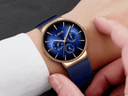 Men's Elegant Watch With  Stainless Steel Straps And Chronometers For Day And Date Display Unique Design Perfect Gift For Man And Women