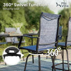 Outdoor Bar Set With Swivel Stools For Patio