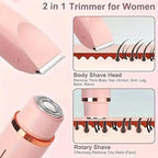 Women’s 2-in-1 Bikini & Facial USB Rechargeable Electric Razor for Wet/Dry Use