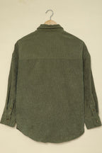 Pink Corduroy Button Pocket Shirt