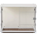 34" Long Elegant Wood Frame White Dog Cage