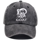 GOAT Ram Embroidered Vintage Washed Baseball Cap – Adjustable Unstructured Low Profile Hat