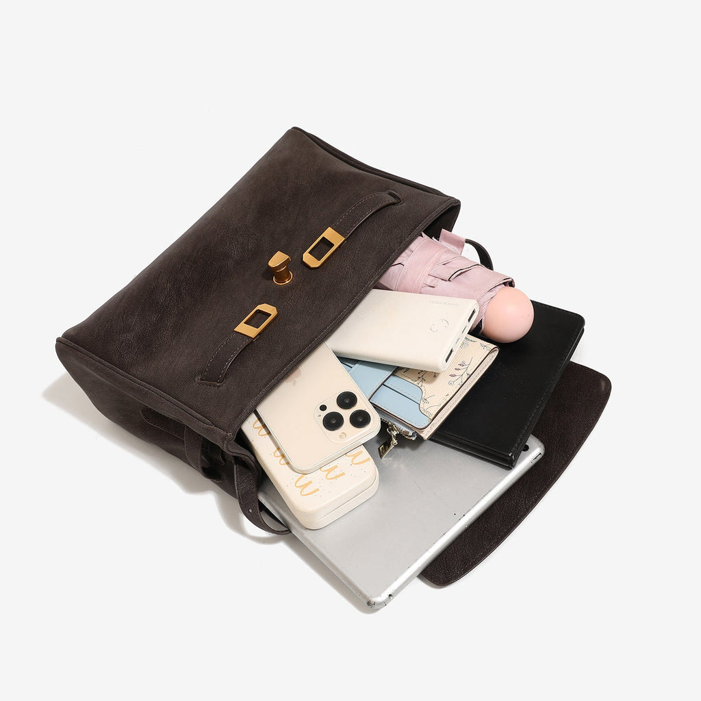 Retro Minimalist Genuine Leather Shoulder Bag