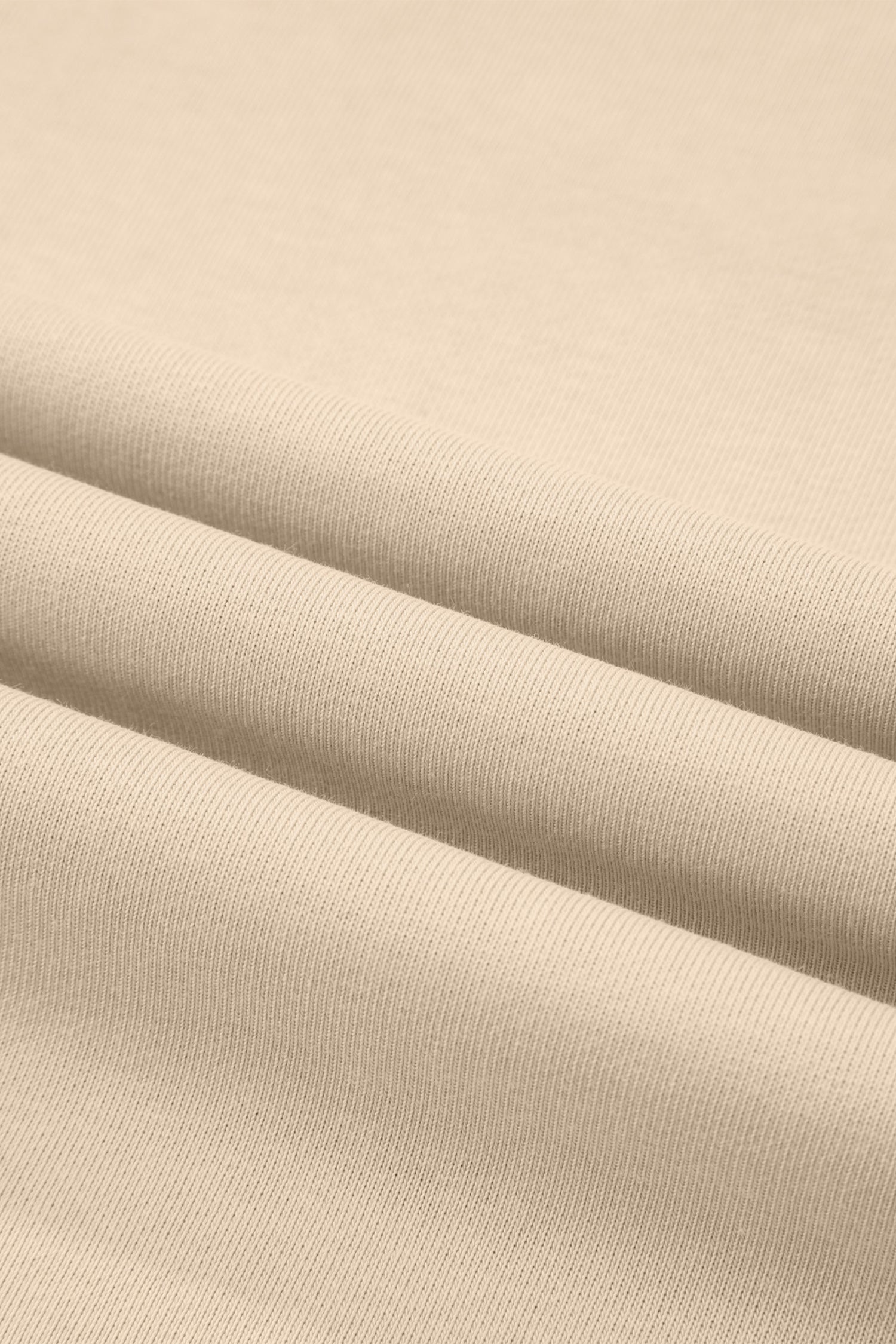 Beige Solid Color Raw Seam Patchwork Baggy Sweatshirt