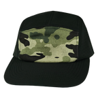 Blank - 5 Panel - Sporty - Unstructured - Black / Green Camo (Unisex) - Laser Mesh