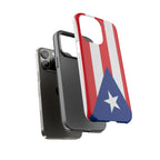 Puerto Rico Flag Tough Phone Case Patriotic Red & White Stripe Design