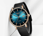 Men's Elegant  Watch With Stainless Steel Straps And Special Date Display Excellent Look Unique Design Perfect Gift