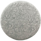 Gray Floral Storage Ottoman Large Round For Living Room