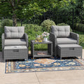Sturdy Five Piece Patio Conversation Set With Cushions