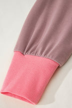 White Color Block Striped Patchwork Dolman Slit Sweatshirt