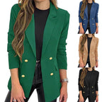 Casual Long Sleeve Lapel Button Autumn Coat