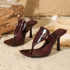 Red Angora Women's High Heel Sandals