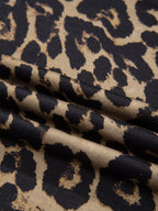 Leopard Print Square Neck Long Sleeve Top