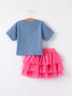 4th of july  “MERICA”Top Girls Gauze Skirt