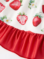 Strawberry Ruffle Girls Dress