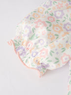 Spring Summer Cross Smocking Embroidery Colorful Dress