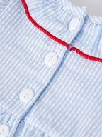 4th of july Girls' Smocking Star Embroidered Romper
