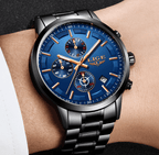 Men's Waterproof  Watch With Chronometers And Date Display Unique Design Perfect Gift