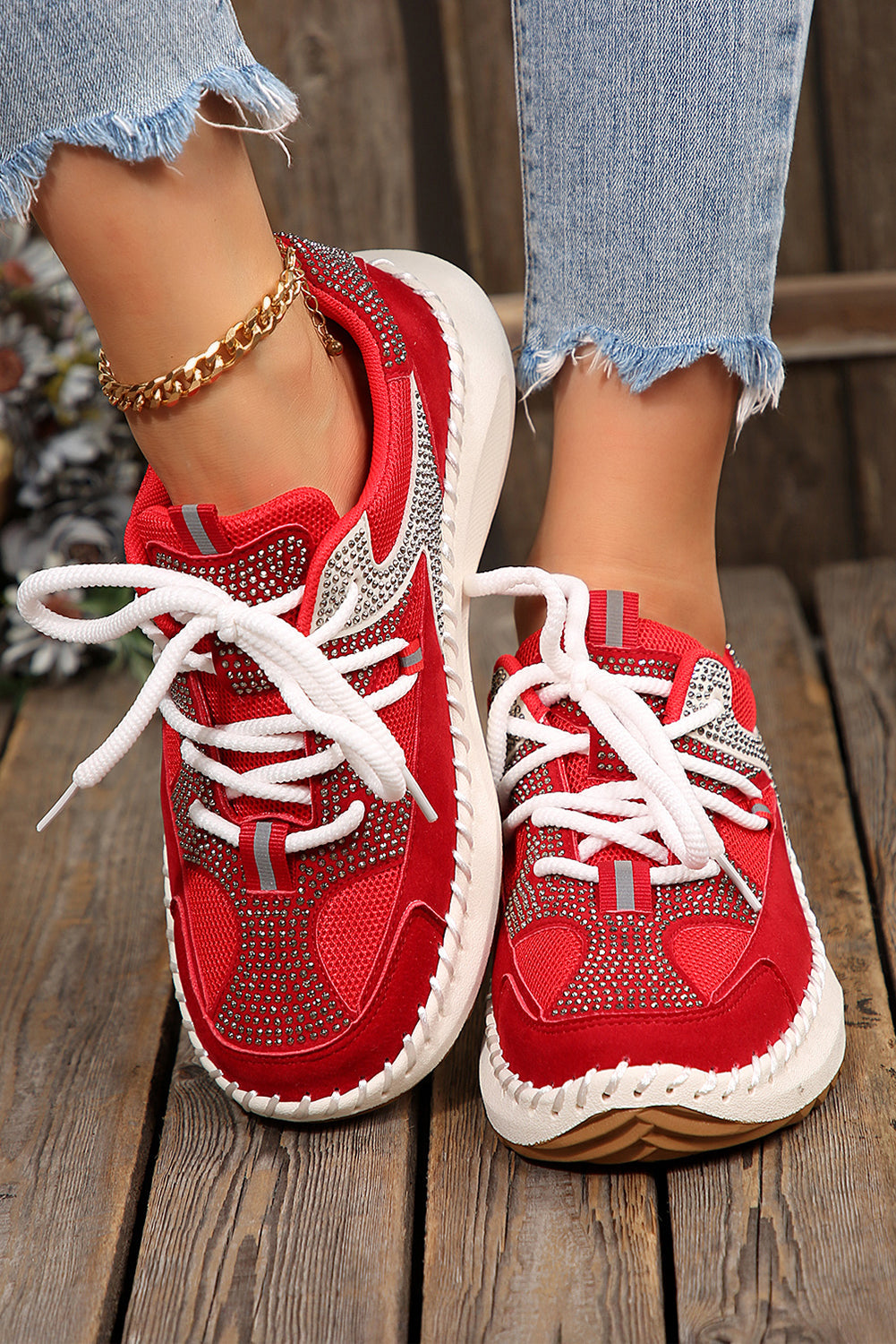 Abigail Lace Up Breathable Sneakers
