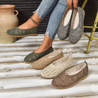 Women's Chunky Heel Wedge Pumps – Wide Size Full-Grain Leather
