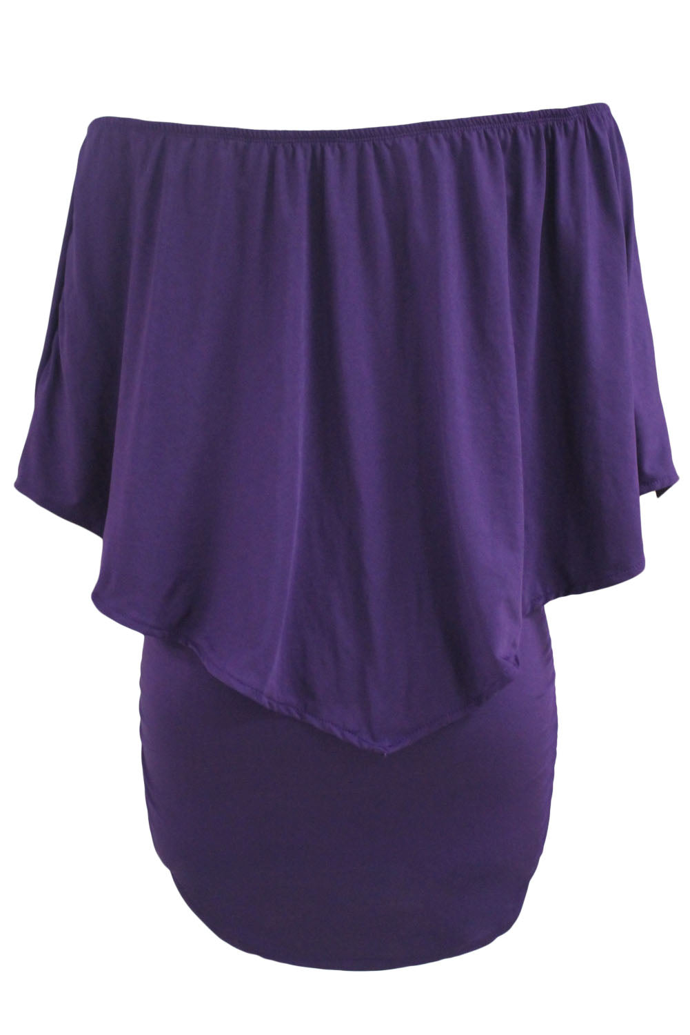 Plus size  Dressing Layered Fiery Red Mini Poncho Dress