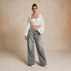 Loose Slightly Flared Street-style Trousers