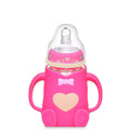 Silicone Glass Baby Bottle with Anti-Drop Design