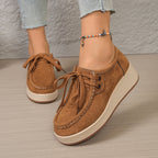 Lace-Up Chunky Sole Suede Pumps